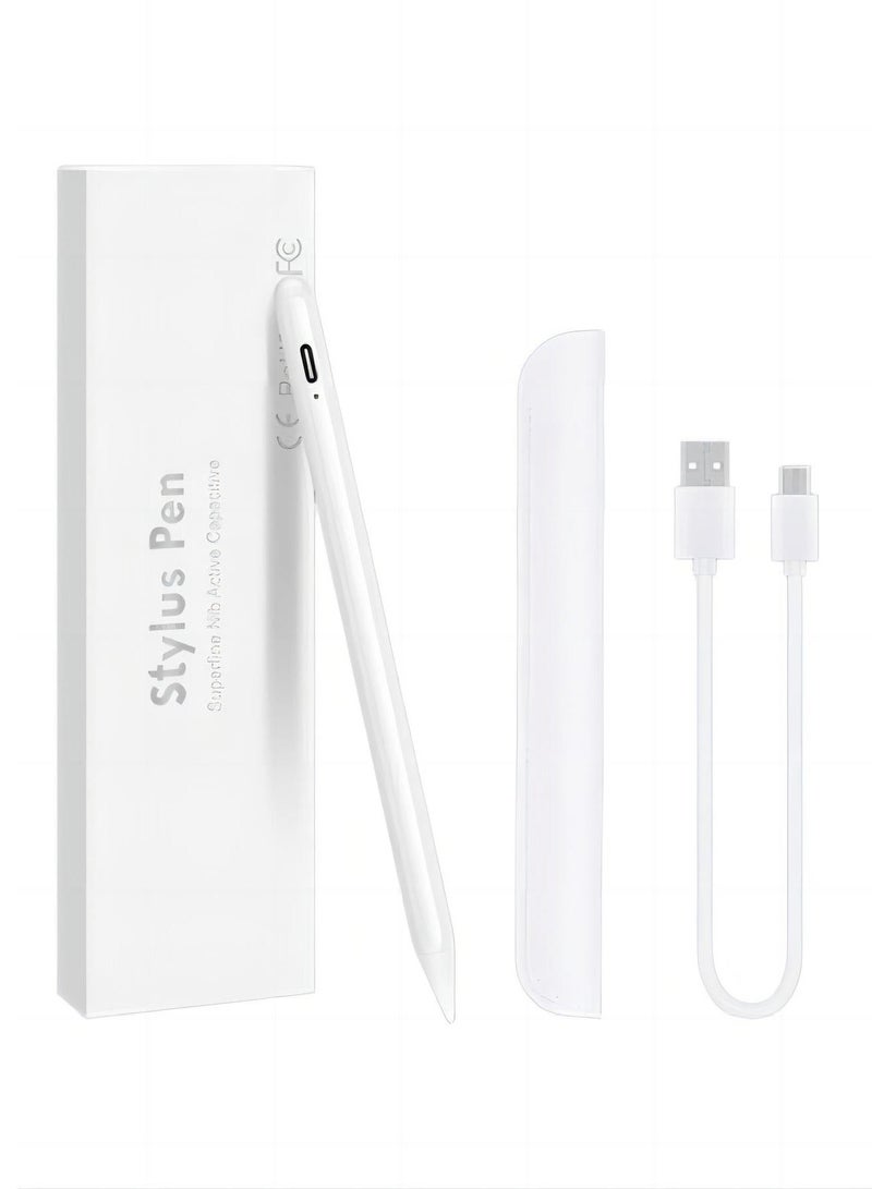 2 PCS Anti-accidental Touch Capacitive Stylus Set with PU Stylus Case,for iPad, Tablets,Faster Charging, Tilt & Palm Rejection